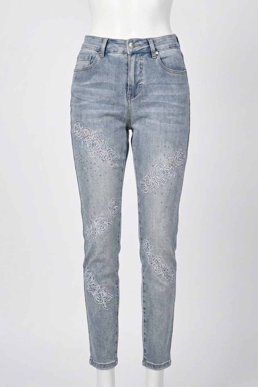 NEW FRANK LYMAN women's denim jean pants in blue
